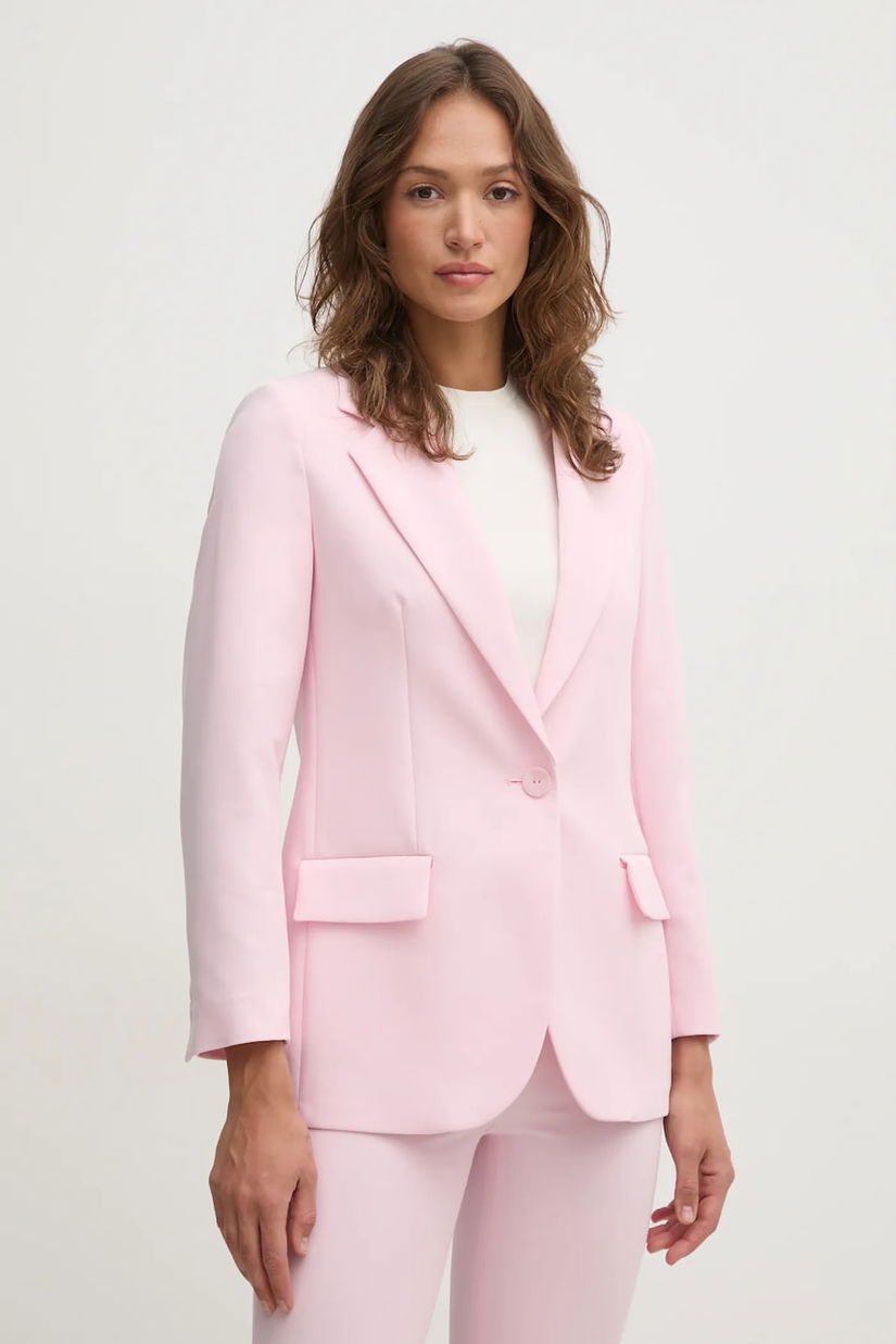 Sisley sacou culoarea roz, un singur rand de nasturi, neted, 2OQLLW02Z