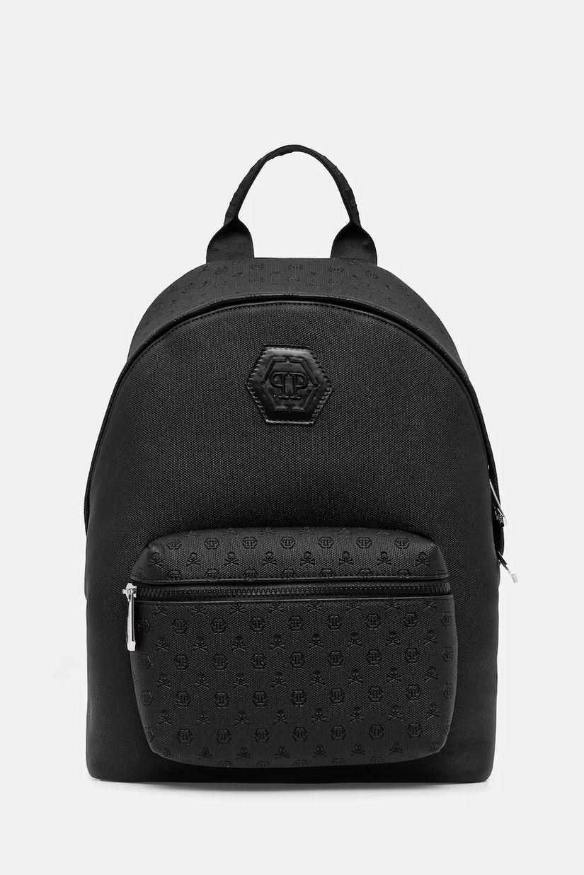 Philipp Plein ghiozdan de piele bărbați, culoarea negru, mare, SAEA MBA1458 PLE010N