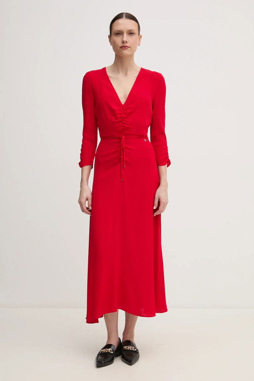 Pepe Jeans rochie COCO culoarea roșu, maxi, dreaptă, PL953670