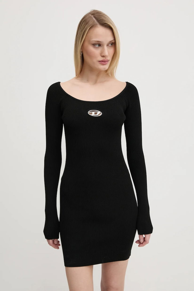 Diesel rochie M-VERA DRESS culoarea negru, mini, mulată, A14188.0DLAX