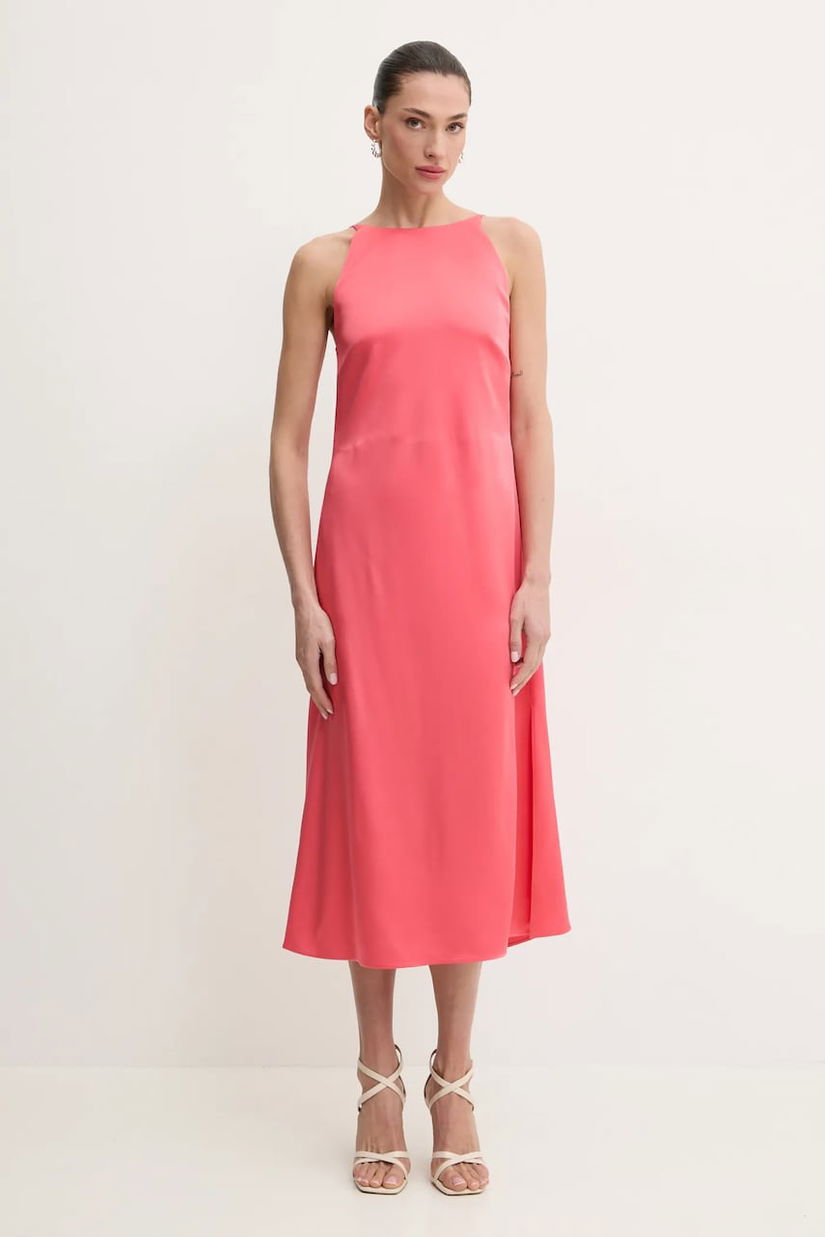 BOSS rochie culoarea roz, midi, dreaptă, 50537667