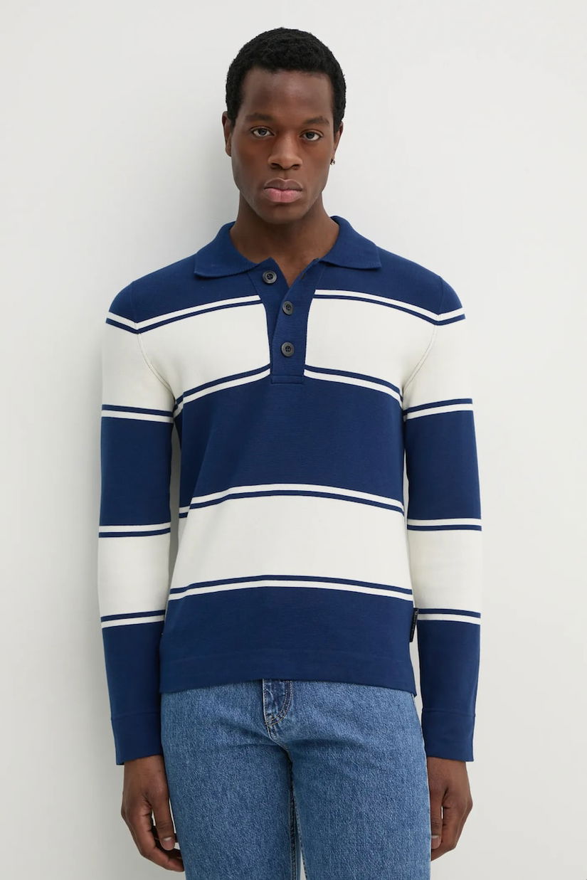 Marc O'Polo pulover de bumbac barbati, culoarea albastru marin, light, 522504260048