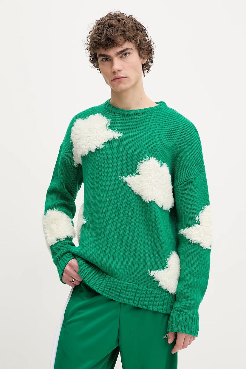 Fiorucci pulover de lână Cloud Sweater bărbați, culoarea verde, călduros, U02SPKSW335KN03GN02