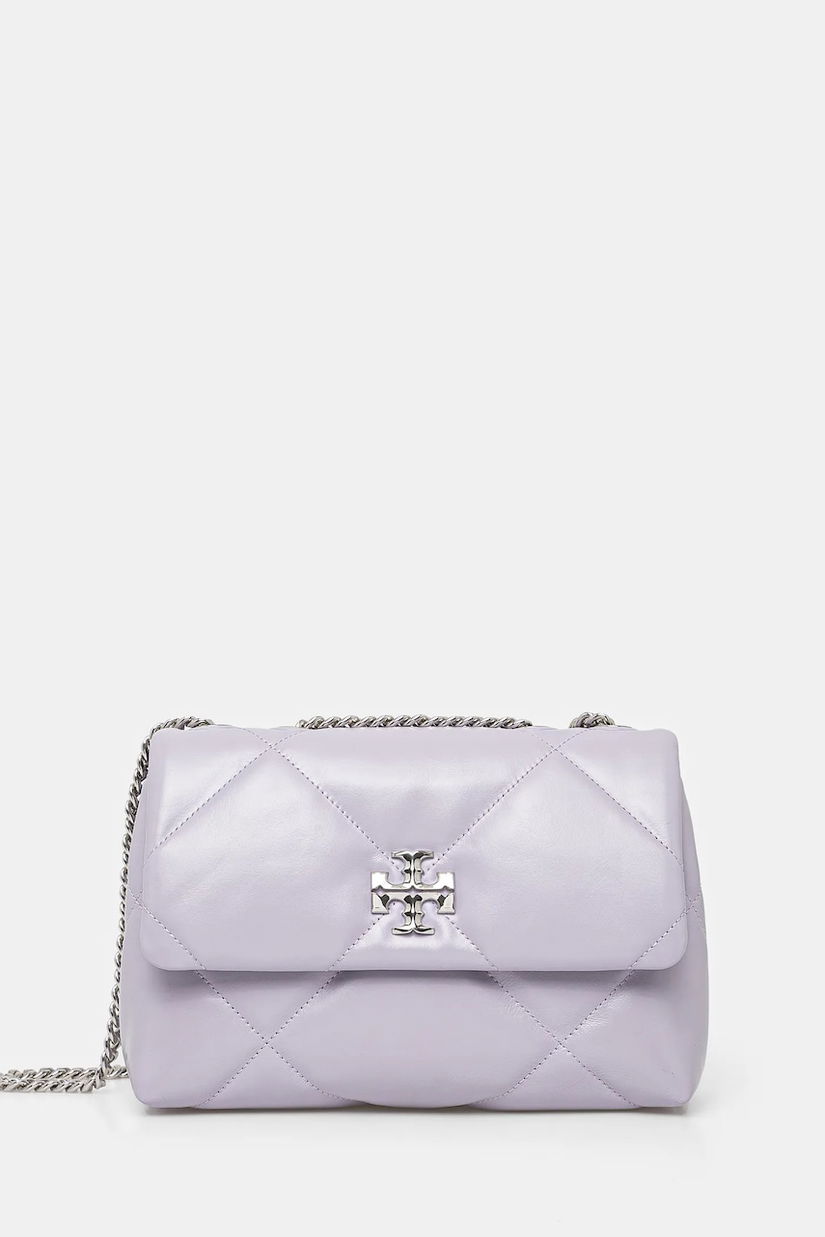 Tory Burch geantă de piele Kira Diamond Quilt culoarea violet, 154706-500