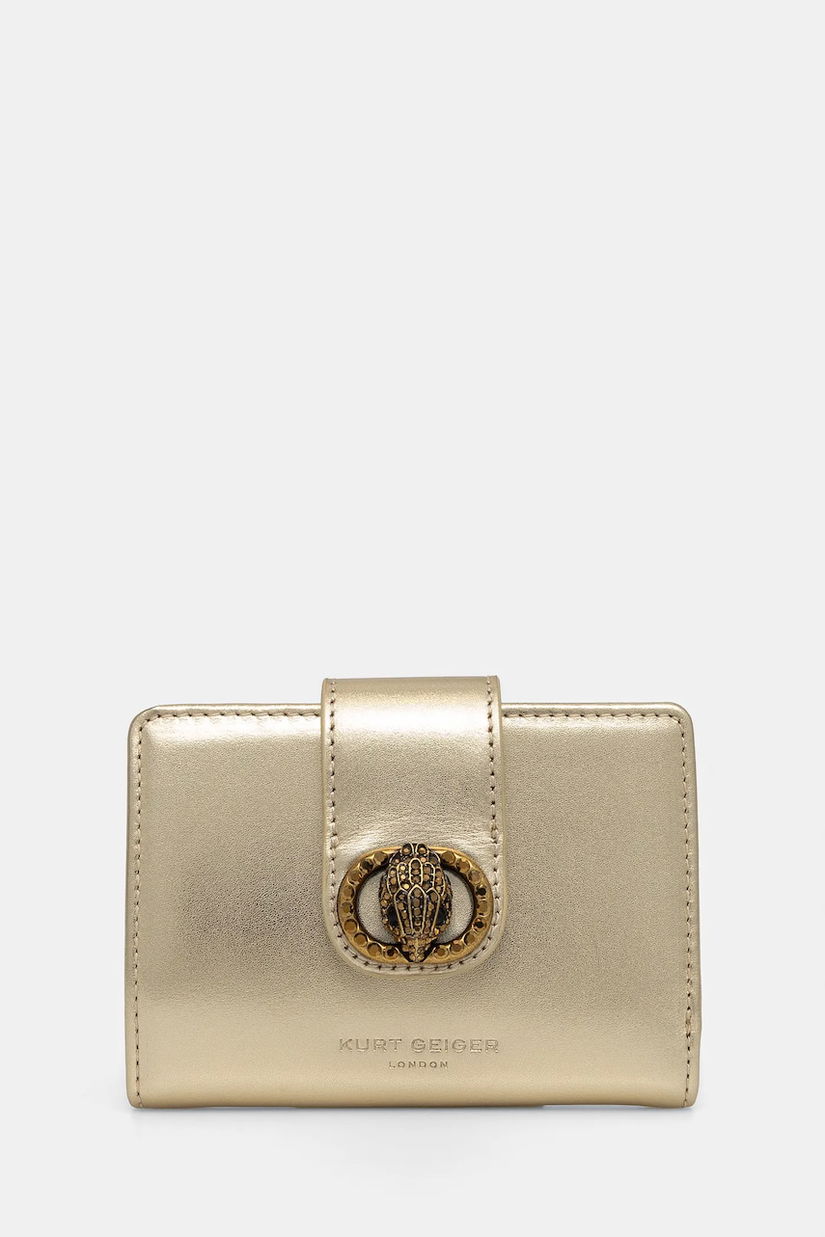 Kurt Geiger London portofel de piele CHELSEA femei, culoarea auriu, 3596414109