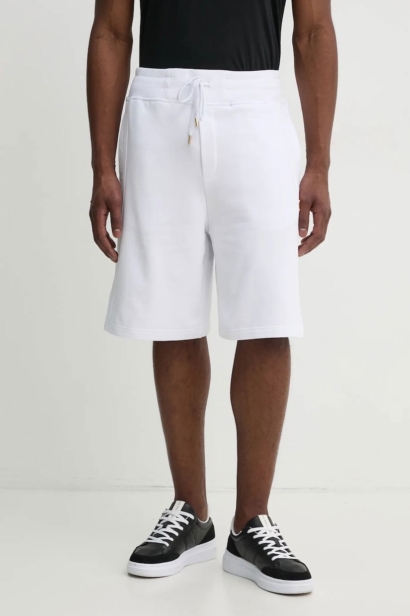 Versace Jeans Couture pantaloni scurți din bumbac bărbați, culoarea alb, 78GADT08 CF01T