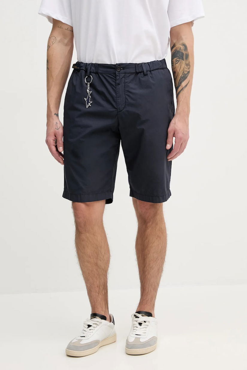Paul&Shark pantaloni scurți din bumbac bărbați, culoarea bleumarin, 25414026