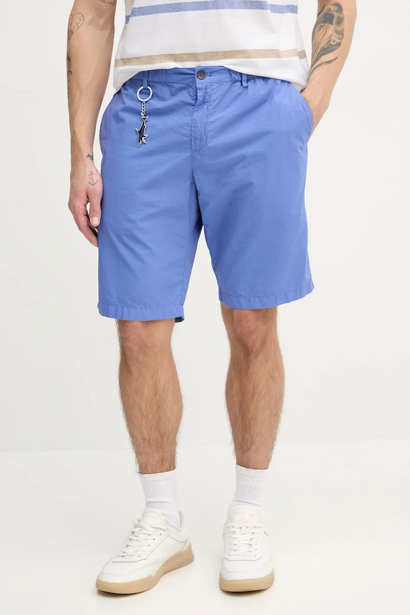 Paul&Shark pantaloni scurți din bumbac bărbați, culoarea violet, 25414026