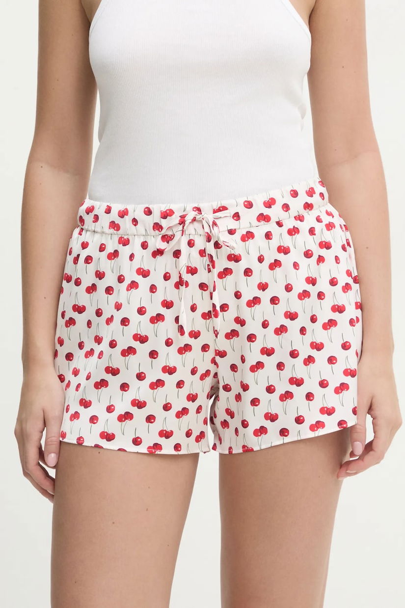 Abercrombie & Fitch pantaloni scurți de pijama femei, culoarea bej, KI146-5048