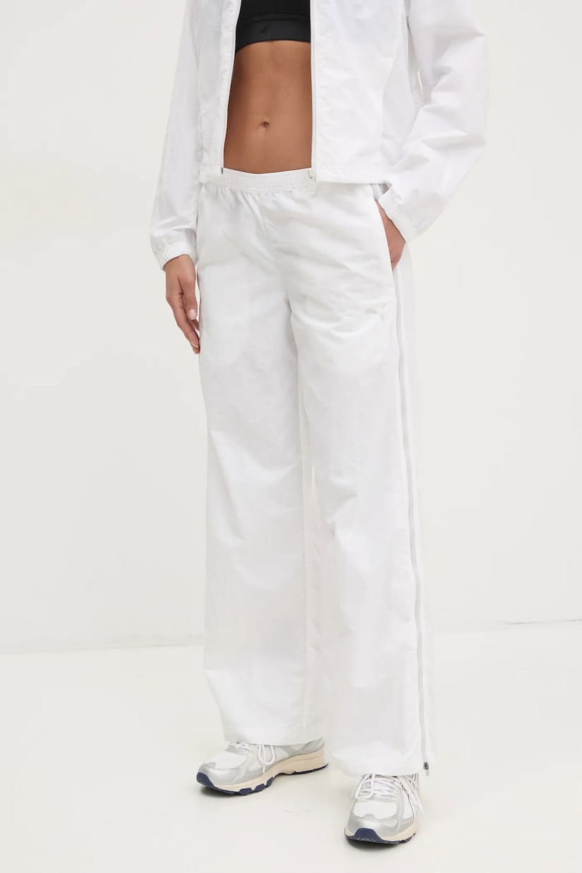 Puma pantaloni de trening femei, culoarea alb, neted, 629808