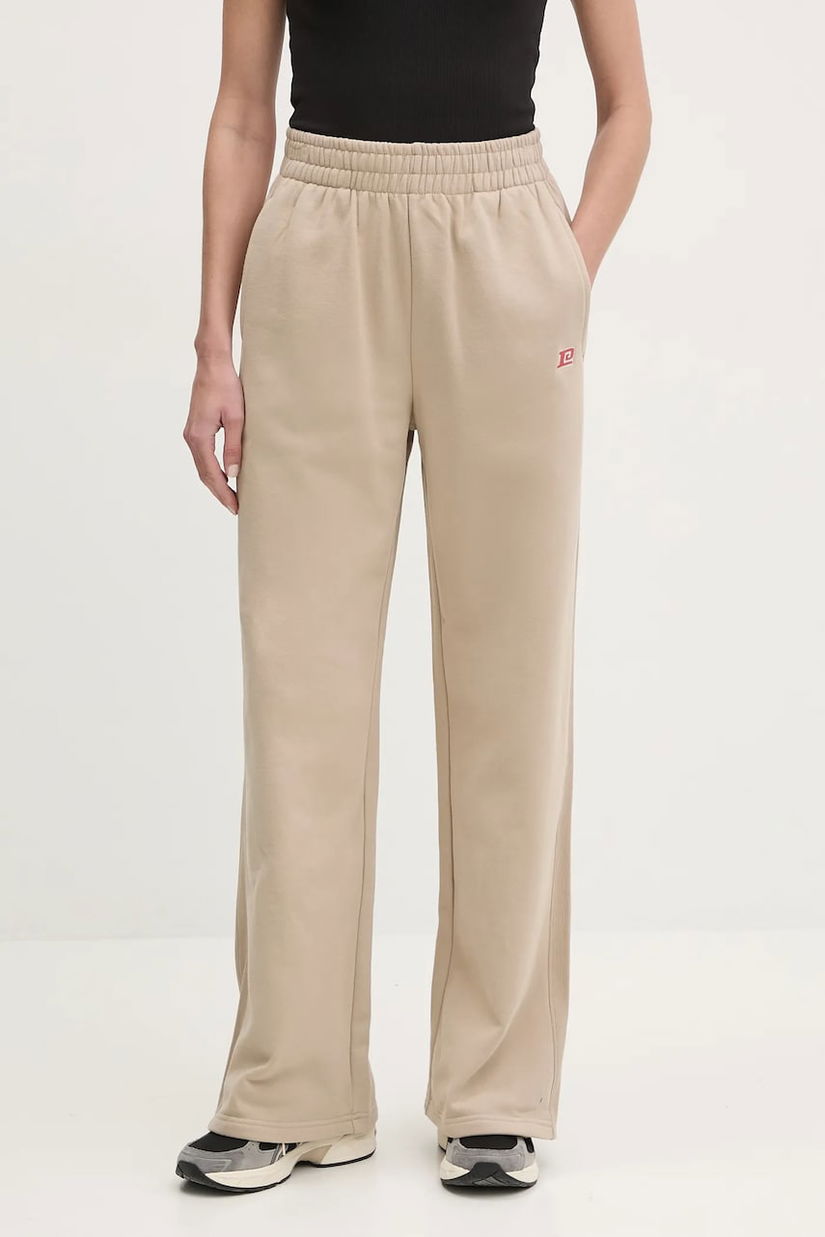 P.E Nation pantaloni de trening din bumbac Eastside femei, culoarea bej, uni, 251P272