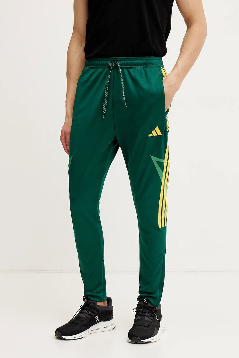 adidas pantaloni de trening Tiro barbati, culoarea verde, modelator, JC8048
