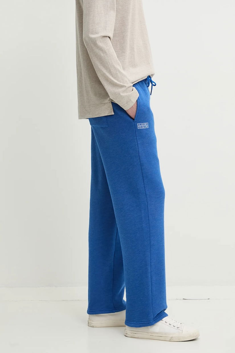 American Vintage pantaloni de trening bărbați, culoarea violet, uni, MDOV05CE25