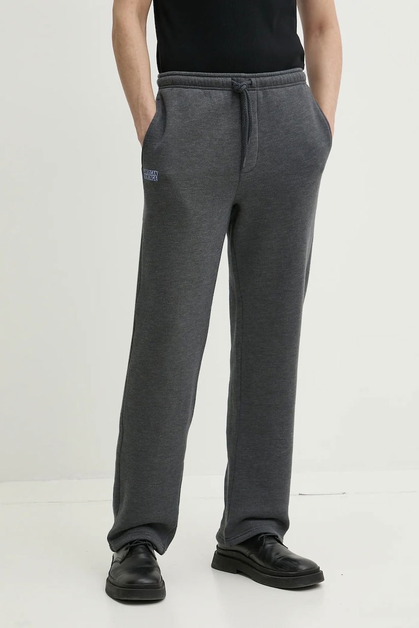 American Vintage pantaloni de trening bărbați, culoarea gri, uni, MDOV05CE25