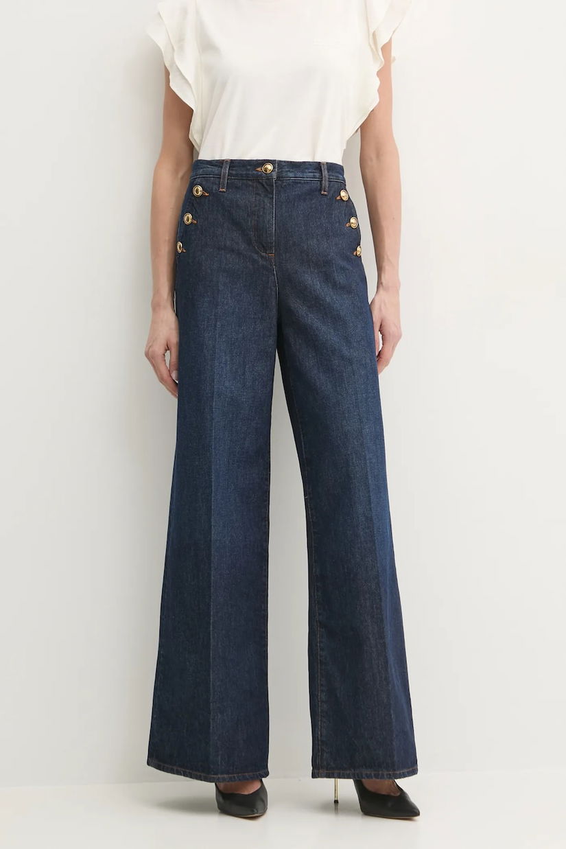Luisa Spagnoli jeansi femei, culoarea albastru marin, 541773