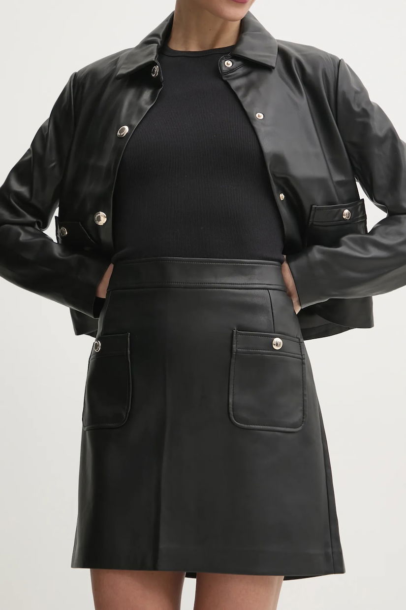 Morgan fusta JMAY culoarea negru, mini, drept, JMAY