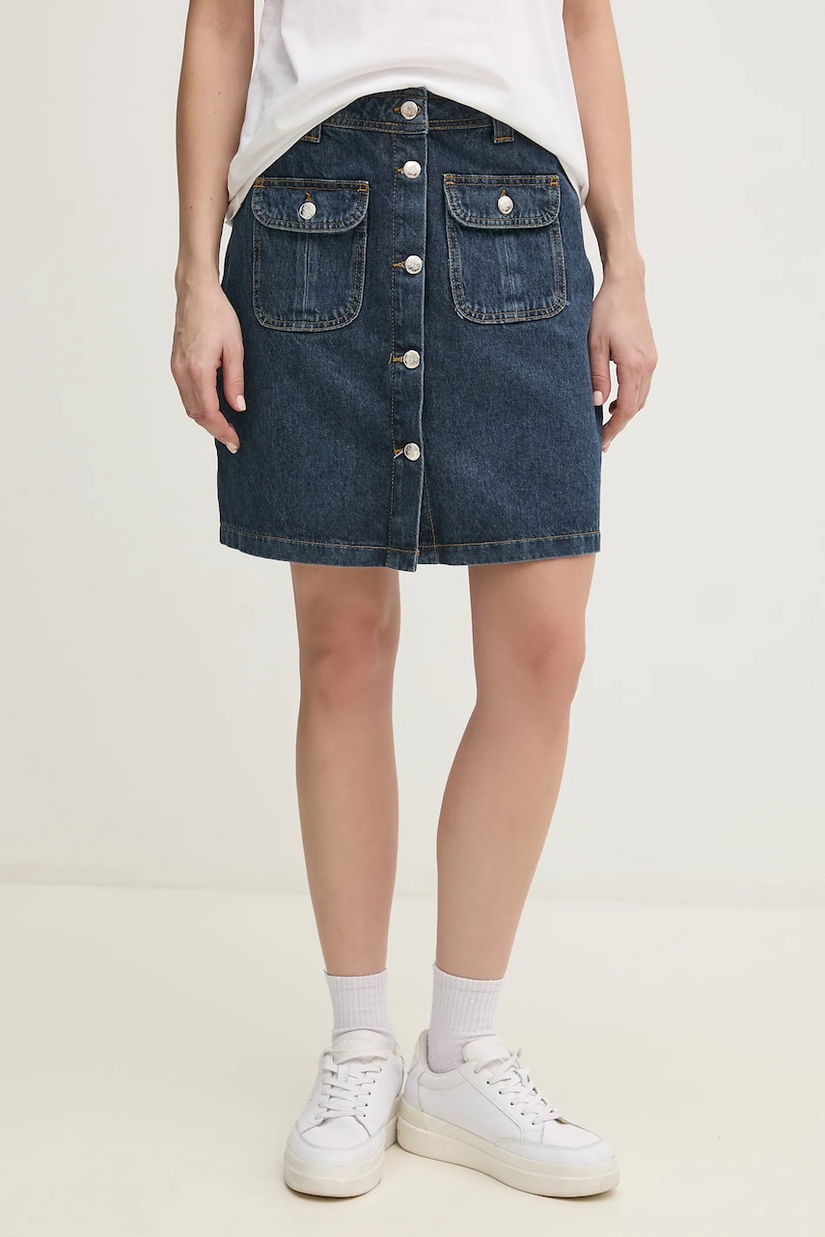 Joop! fustă din denim culoarea bleumarin, mini, creion, 30046658