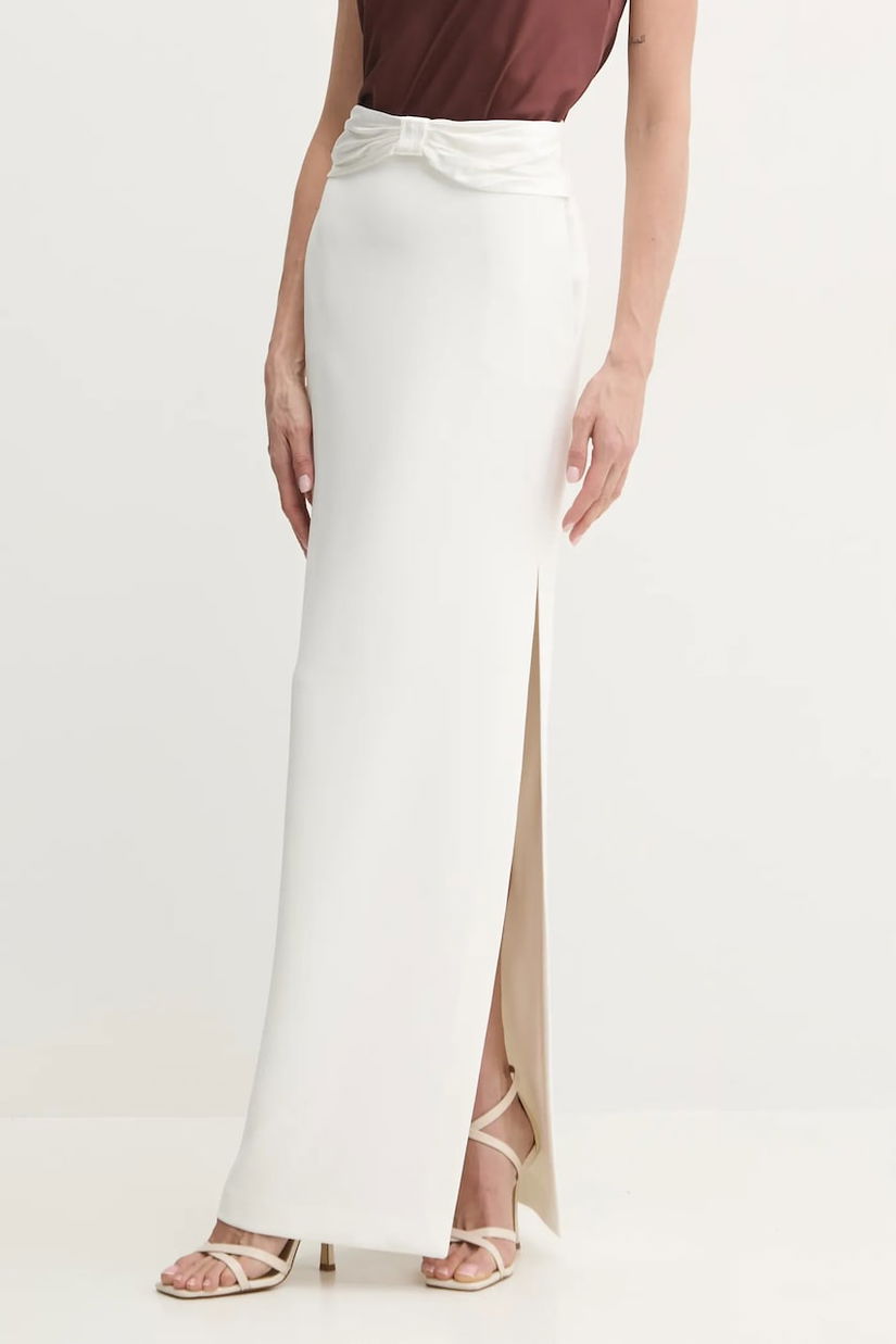 Elisabetta Franchi fusta culoarea alb, maxi, drept, GO10151E2