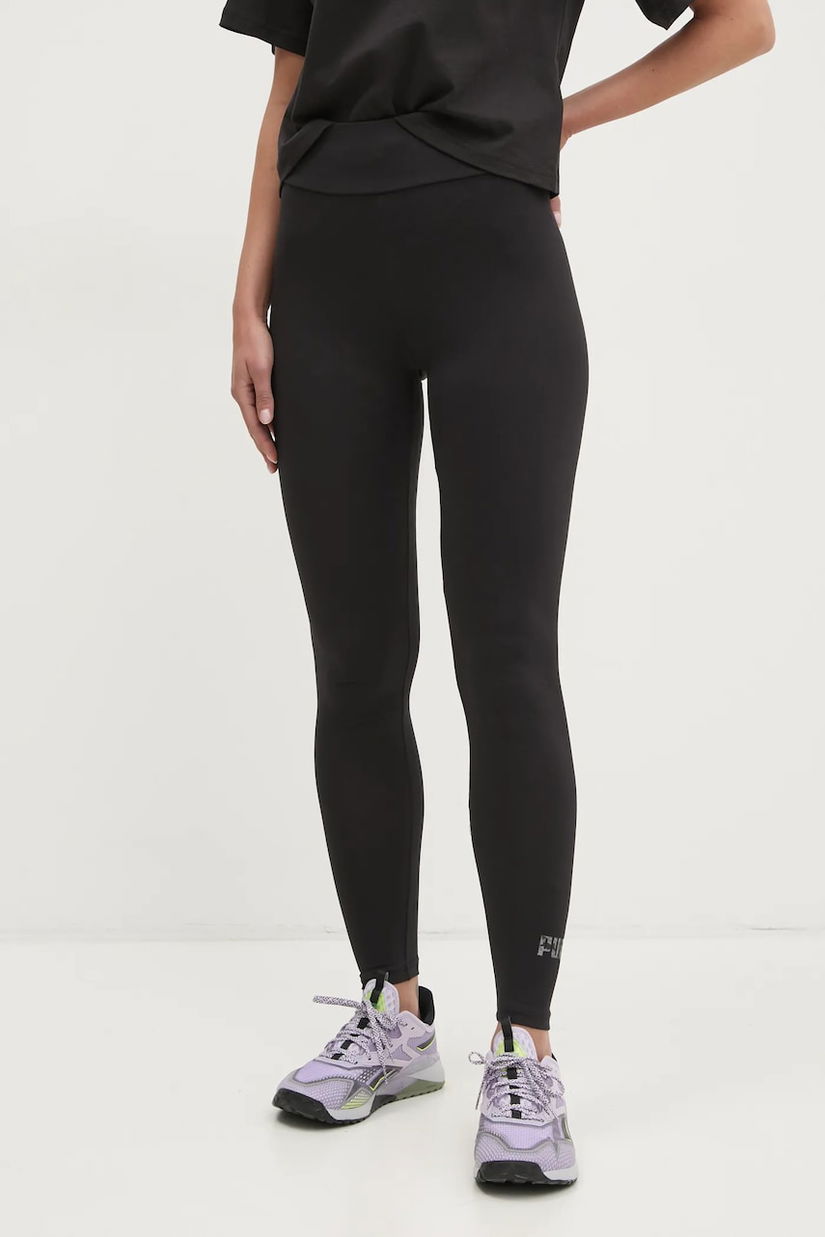 Puma colanti femei, culoarea negru, cu imprimeu, 685663