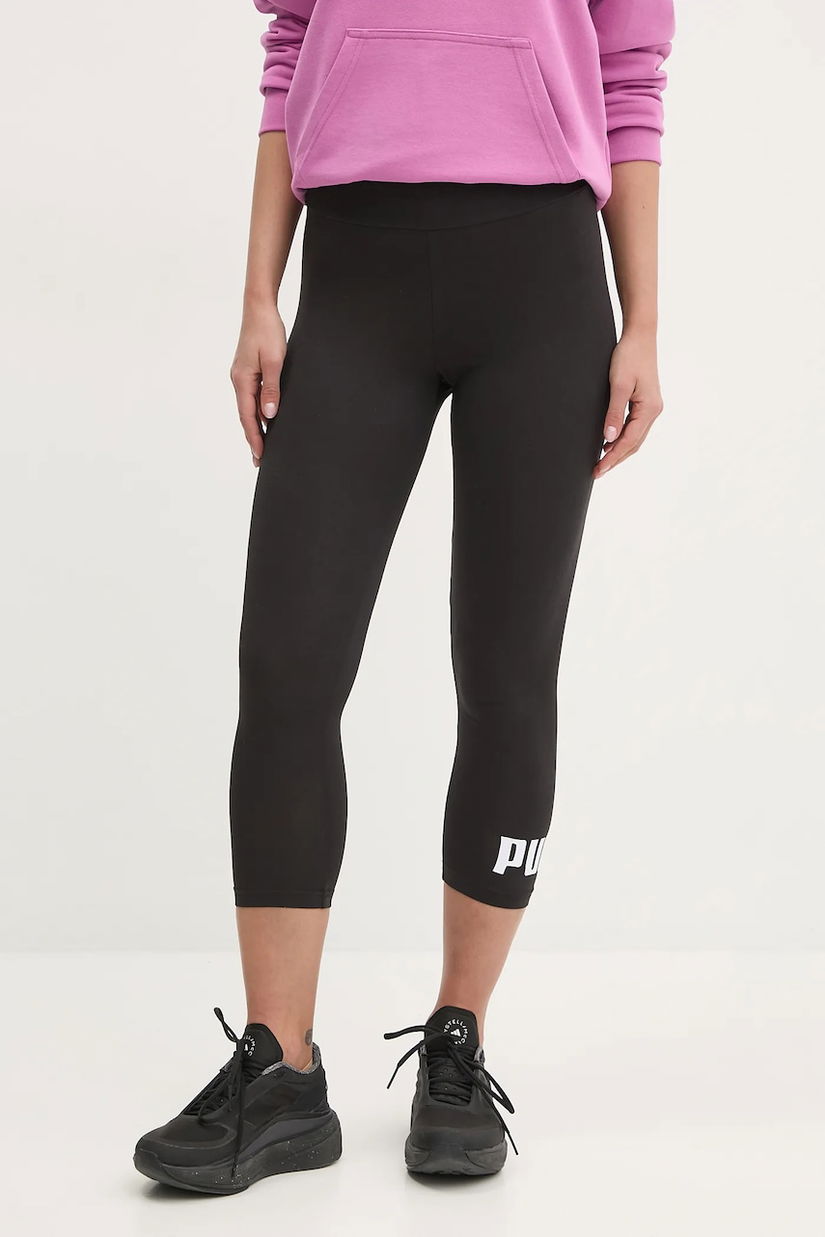 Puma colanti femei, culoarea negru, cu imprimeu, 682430