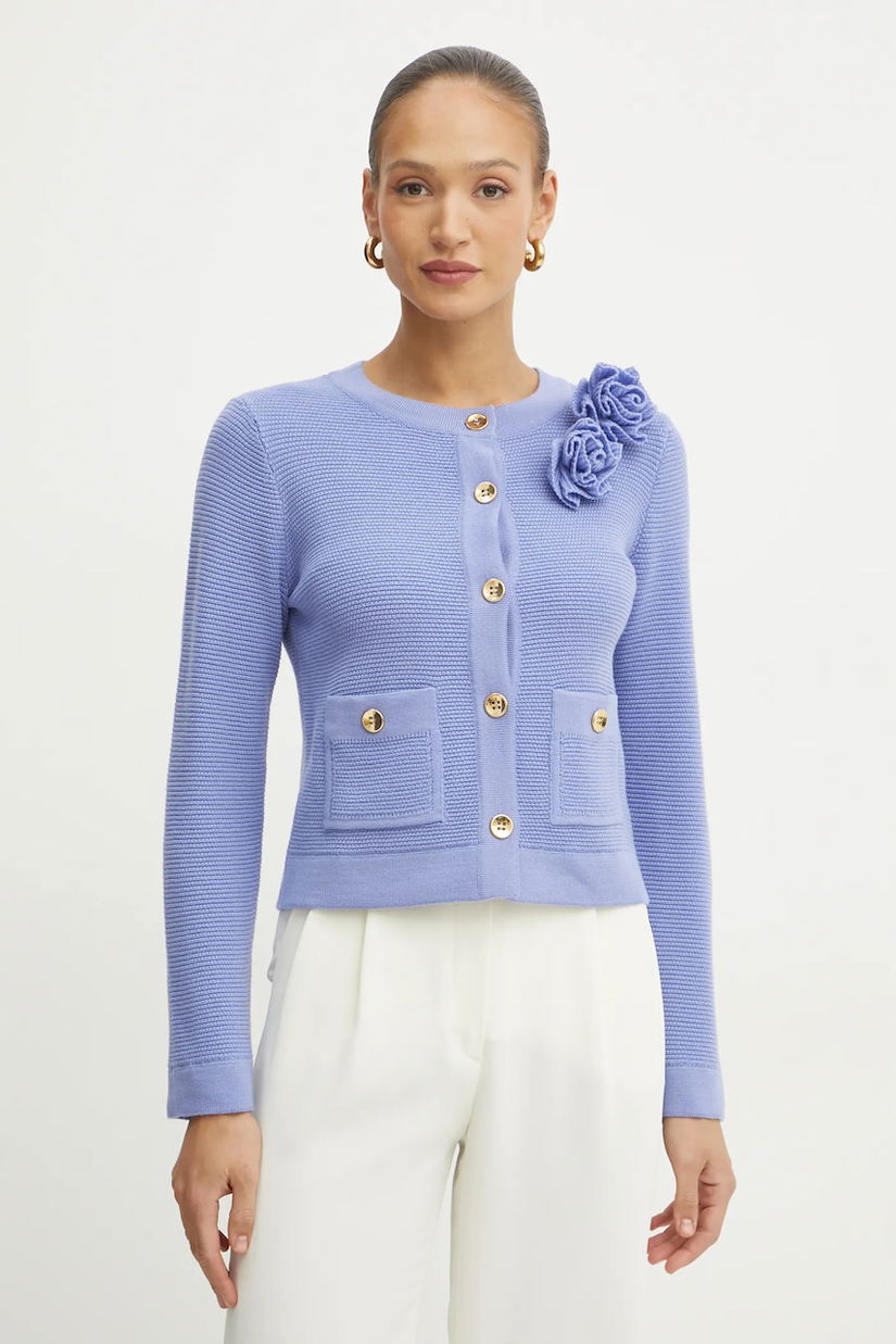 Luisa Spagnoli cardigan din lână femei, culoarea violet, 100023