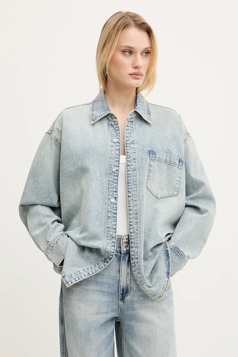 Miss Sixty cămașă din denim femei, cu guler clasic, relaxed, 6S1XJ49500
