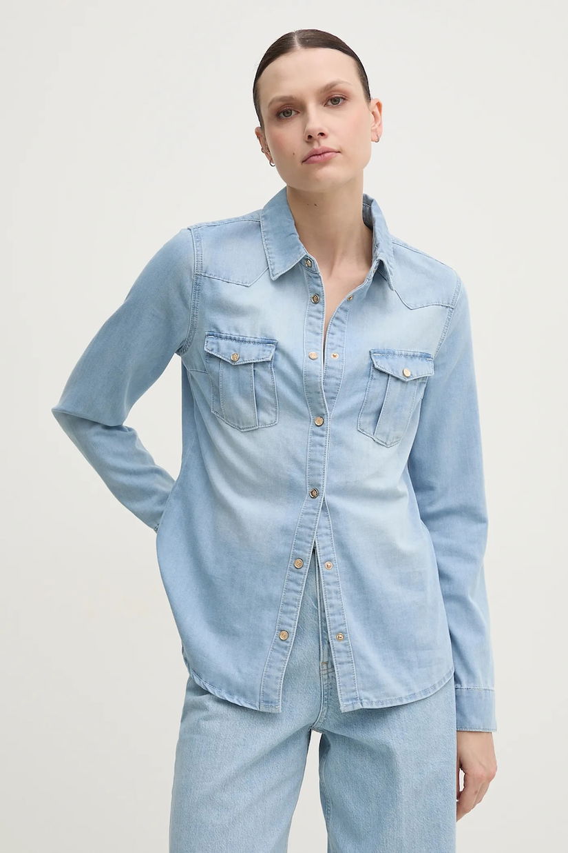 Gaudi cămașă din denim femei, cu guler clasic, regular, 511BD46004