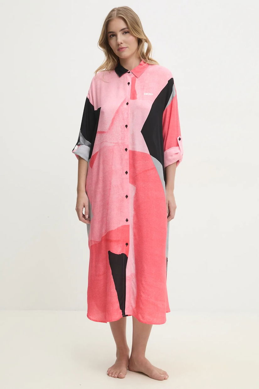 Dkny cămașă de noapte femei, culoarea roz, YI60043