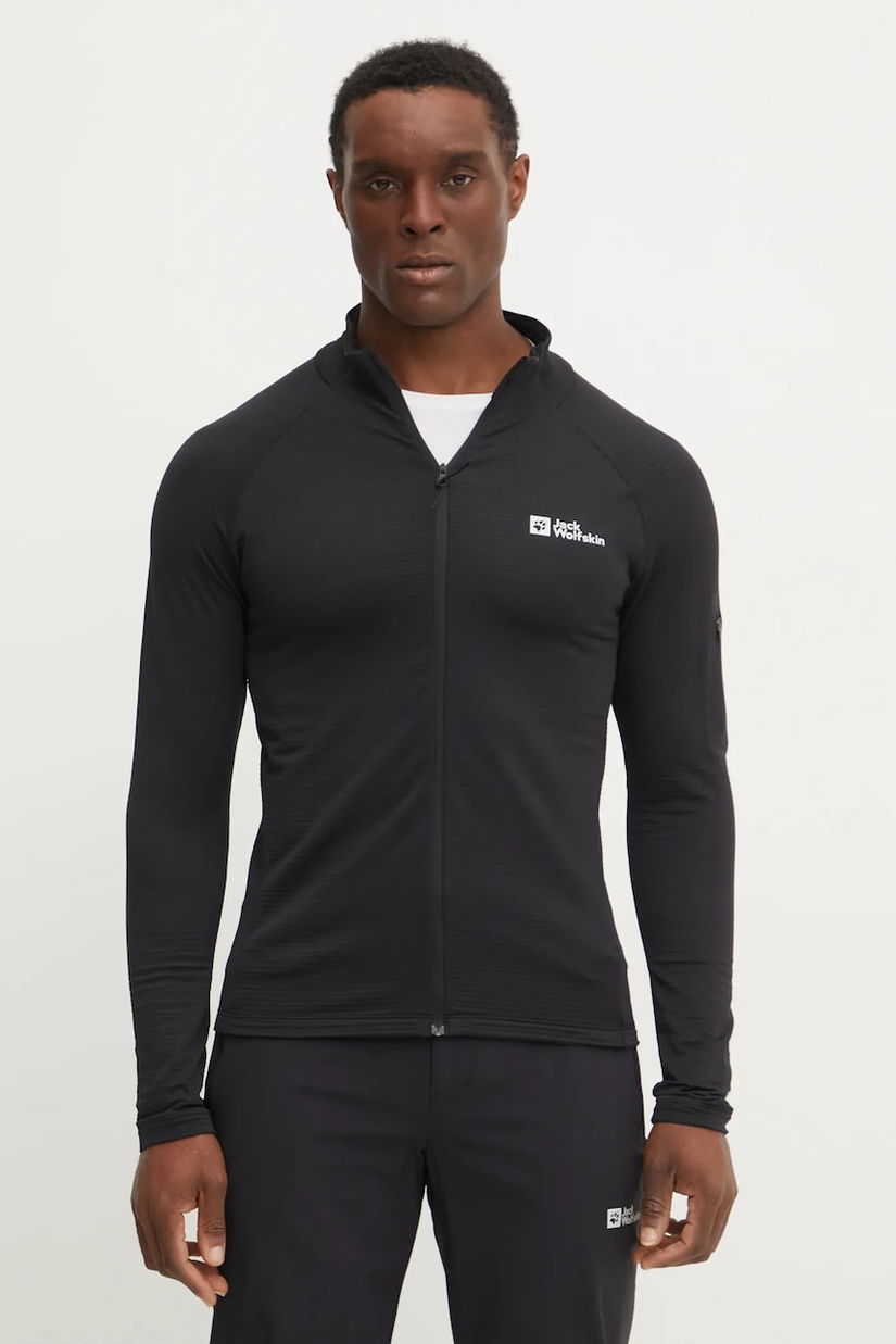 Jack Wolfskin hanorac Prelight culoarea negru, uni, A63789