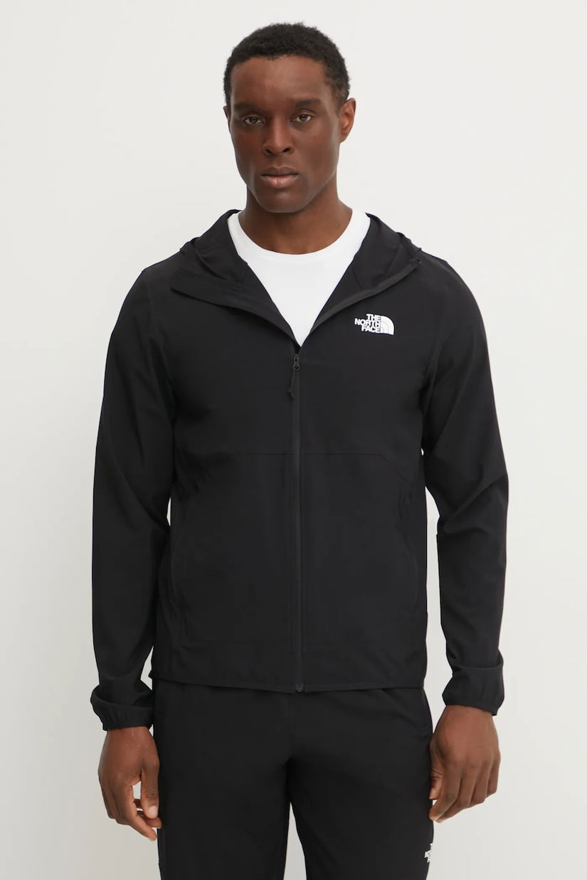 The North Face hanorac Woven culoarea negru, cu glugă, uni, NF0A8CS7JK31