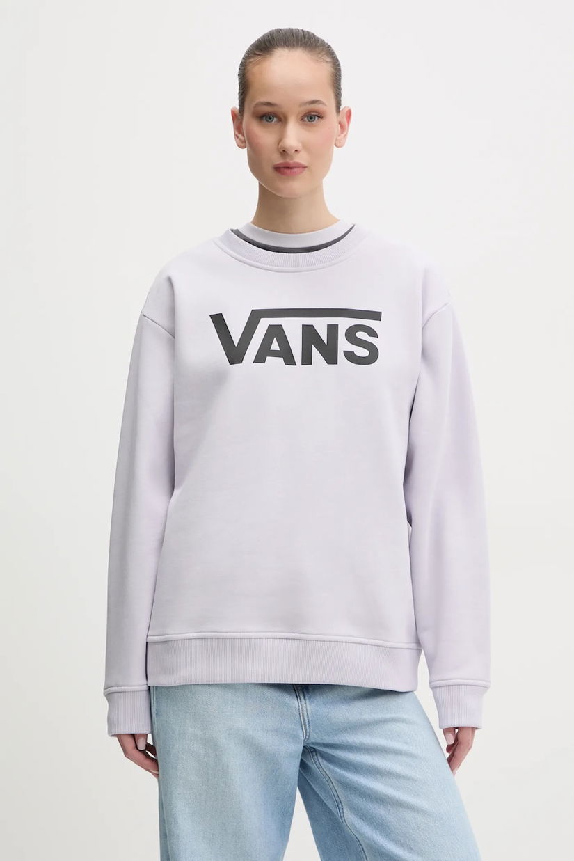Vans bluza femei, culoarea violet, cu imprimeu, VN000A5QUUI1