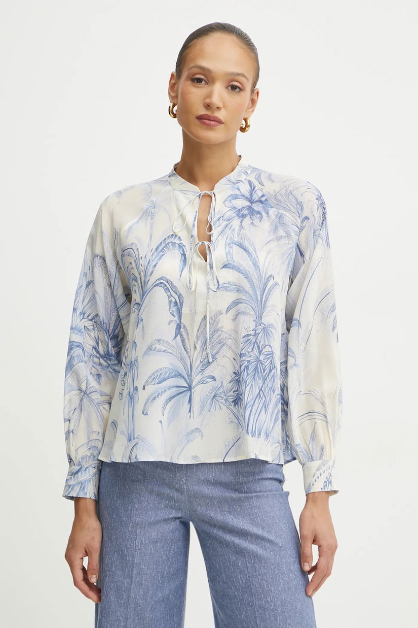Marella bluza de matase NIVEEN femei, culoarea bej, modelator, 2513111141200