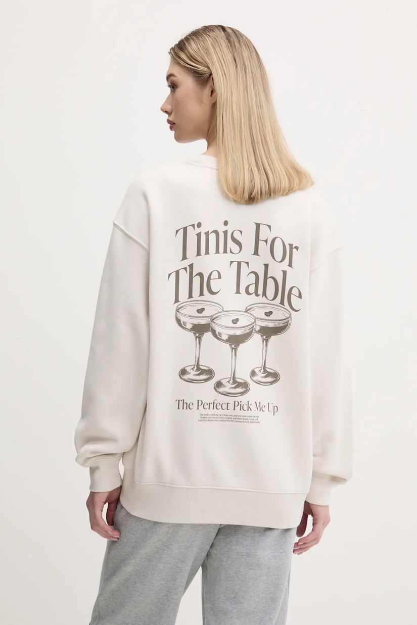 Abercrombie & Fitch bluză femei, culoarea bej, cu imprimeu, KI152-5076