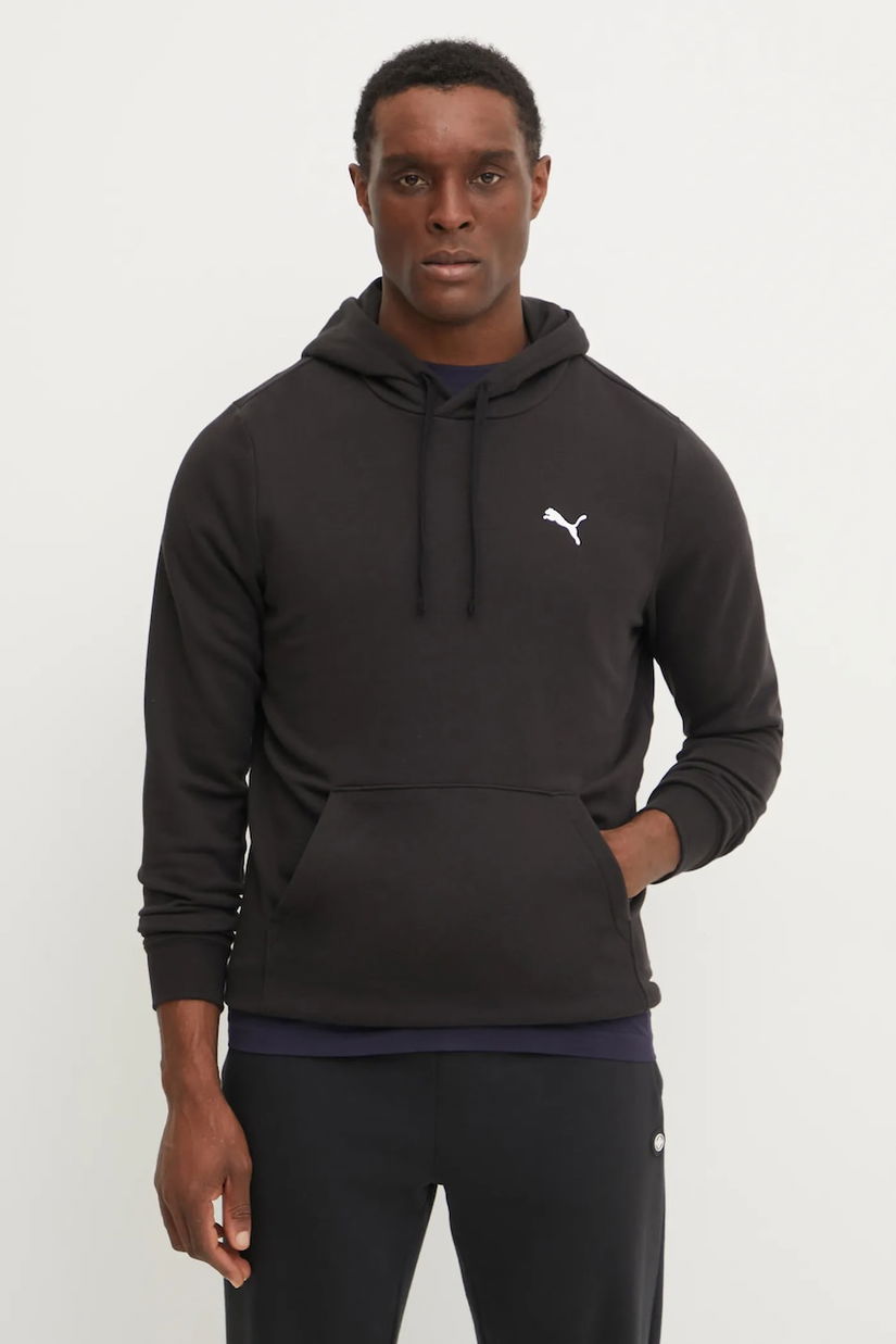 Puma bluza barbati, culoarea negru, cu glugă, neted, 682580