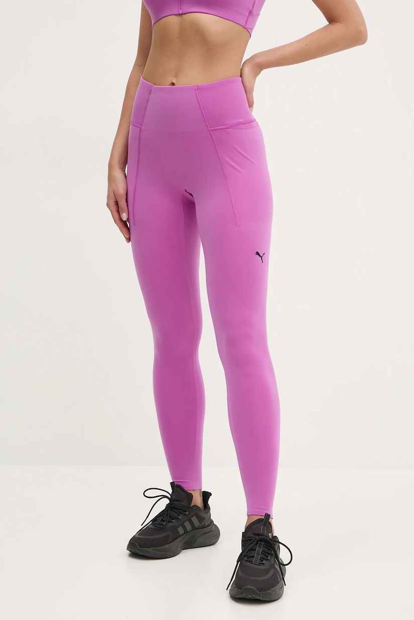 Puma leggins de antrenament culoarea violet, neted, 525766