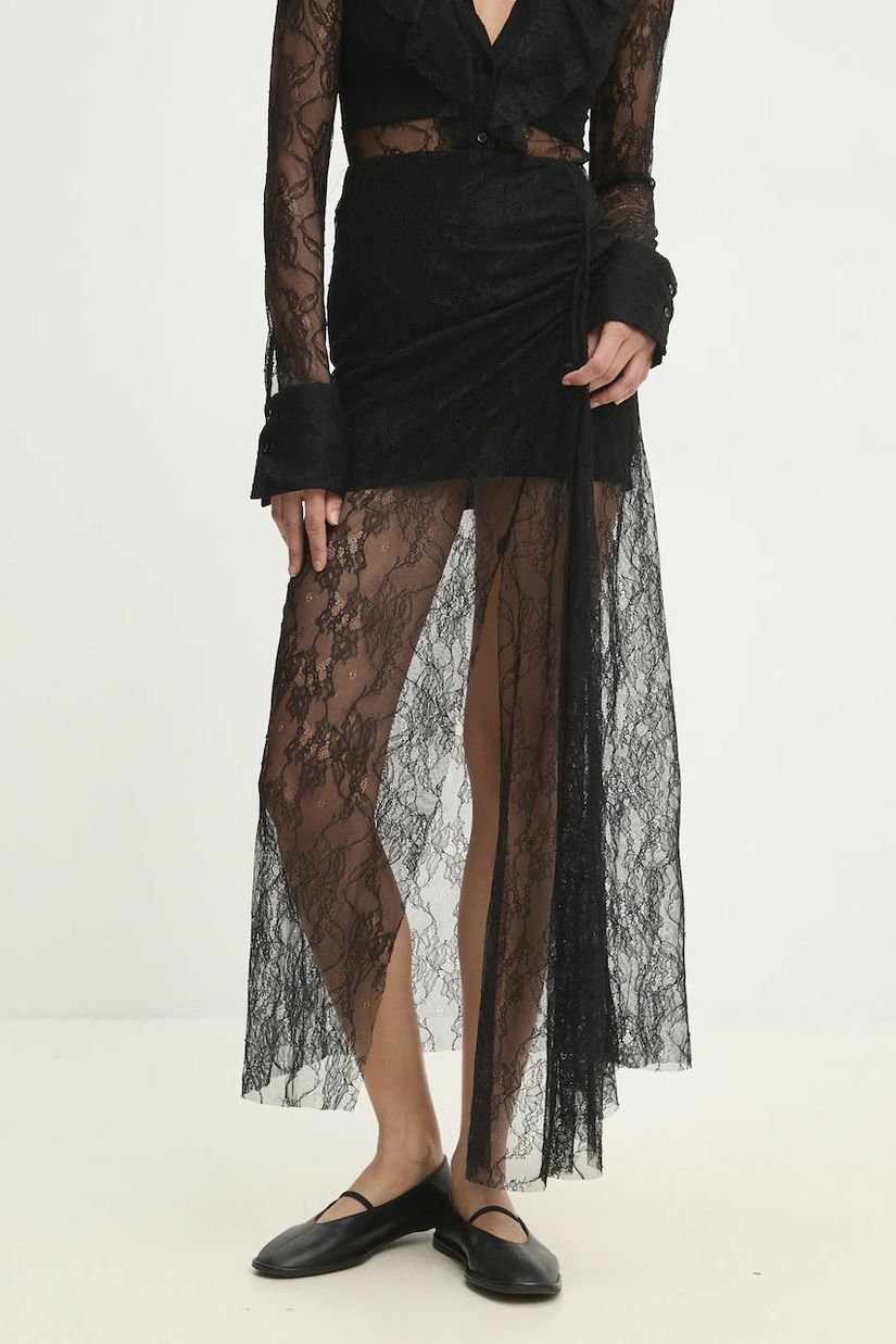 Answear Lab fustă culoarea negru, maxi, evazati