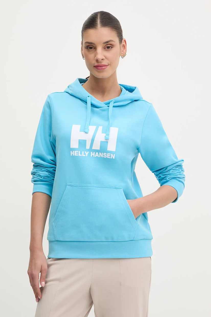 Helly Hansen hanorac de bumbac HH LOGO 2.0 femei, cu glugă, cu imprimeu, 34460