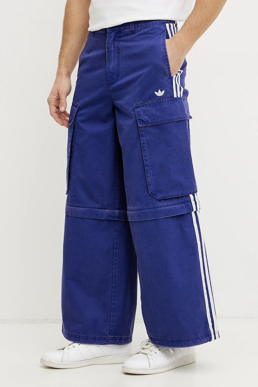 adidas Originals pantaloni de bumbac CARGO PANTS barbati, culoarea violet, drept, JY6294