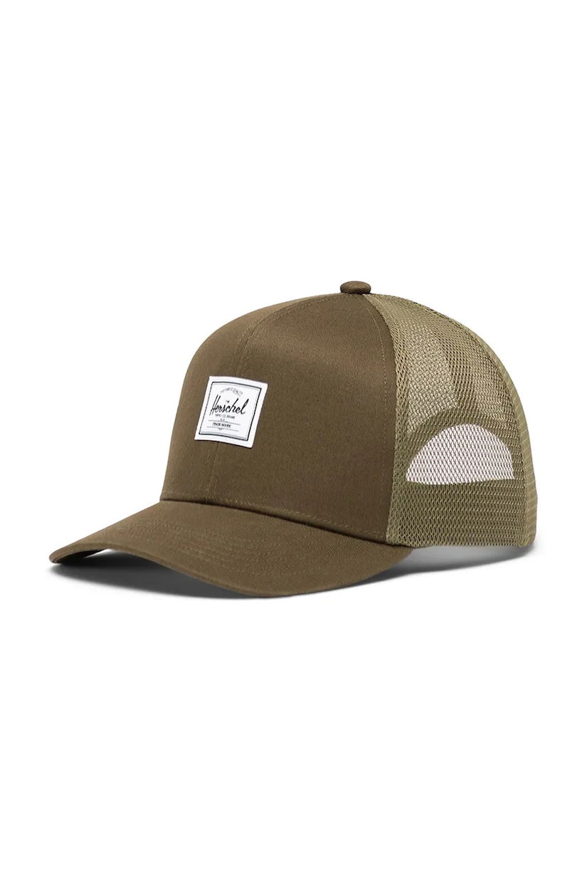 Herschel sapca culoarea verde, neted, 50428-04281-OS