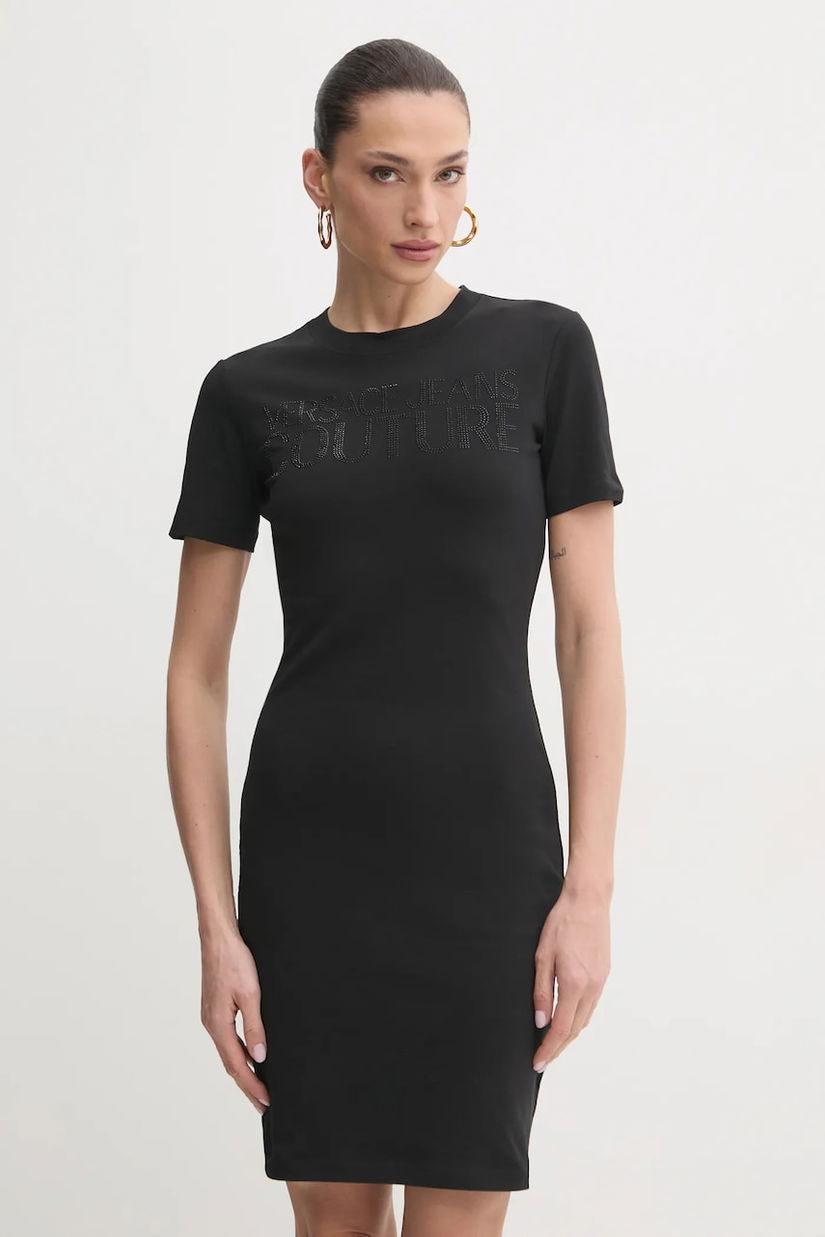 Versace Jeans Couture rochie culoarea negru, mini, mulată, 78HAOS04 CJ01S
