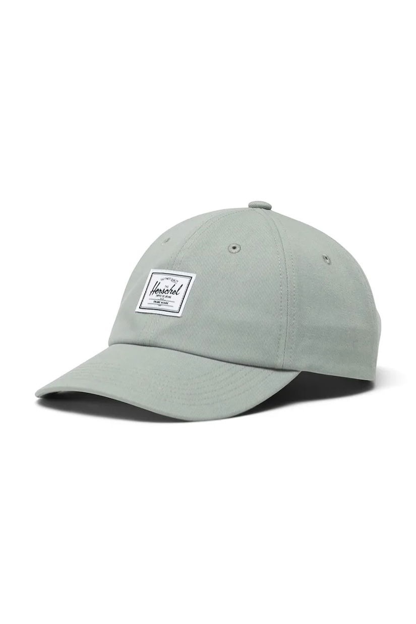 Herschel șapcă de baseball din bumbac culoarea verde, neted, 50554-01898-OS
