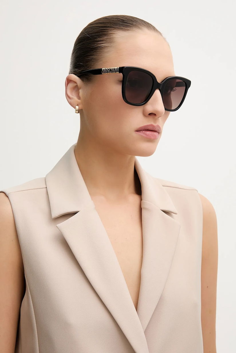 Moschino ochelari de soare femei, culoarea negru, MOS178/S