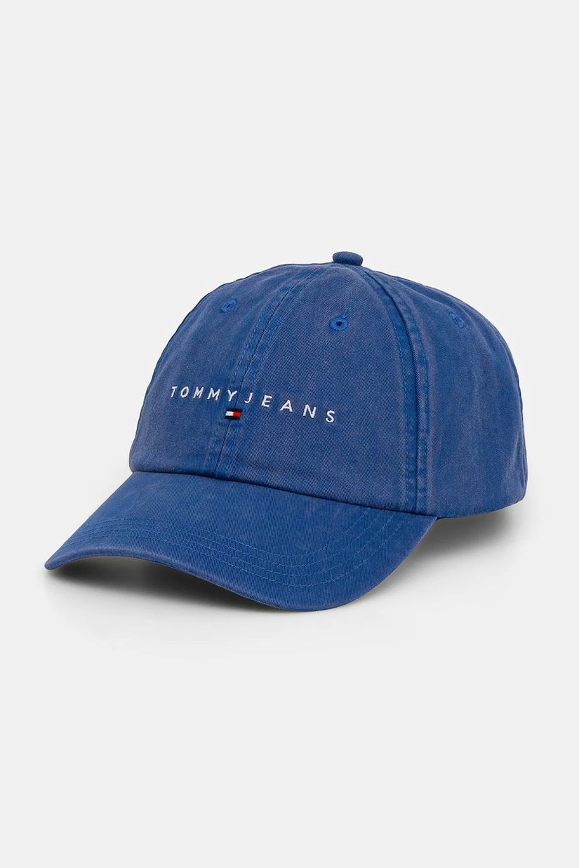 Tommy Jeans șapcă de baseball din bumbac culoarea violet, cu imprimeu, AM0AM13355
