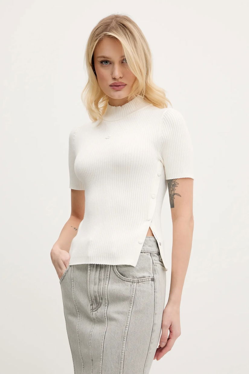 Miss Sixty pulover din amestec de mătase femei, culoarea alb, light, cu turtleneck, 6S1RJ37100