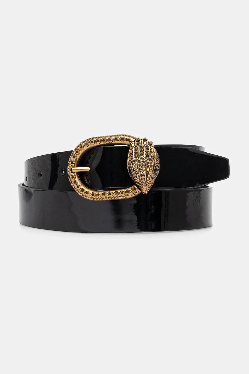 Kurt Geiger London curea de piele 30 MAYFAIR BELT femei, culoarea negru, 758409309