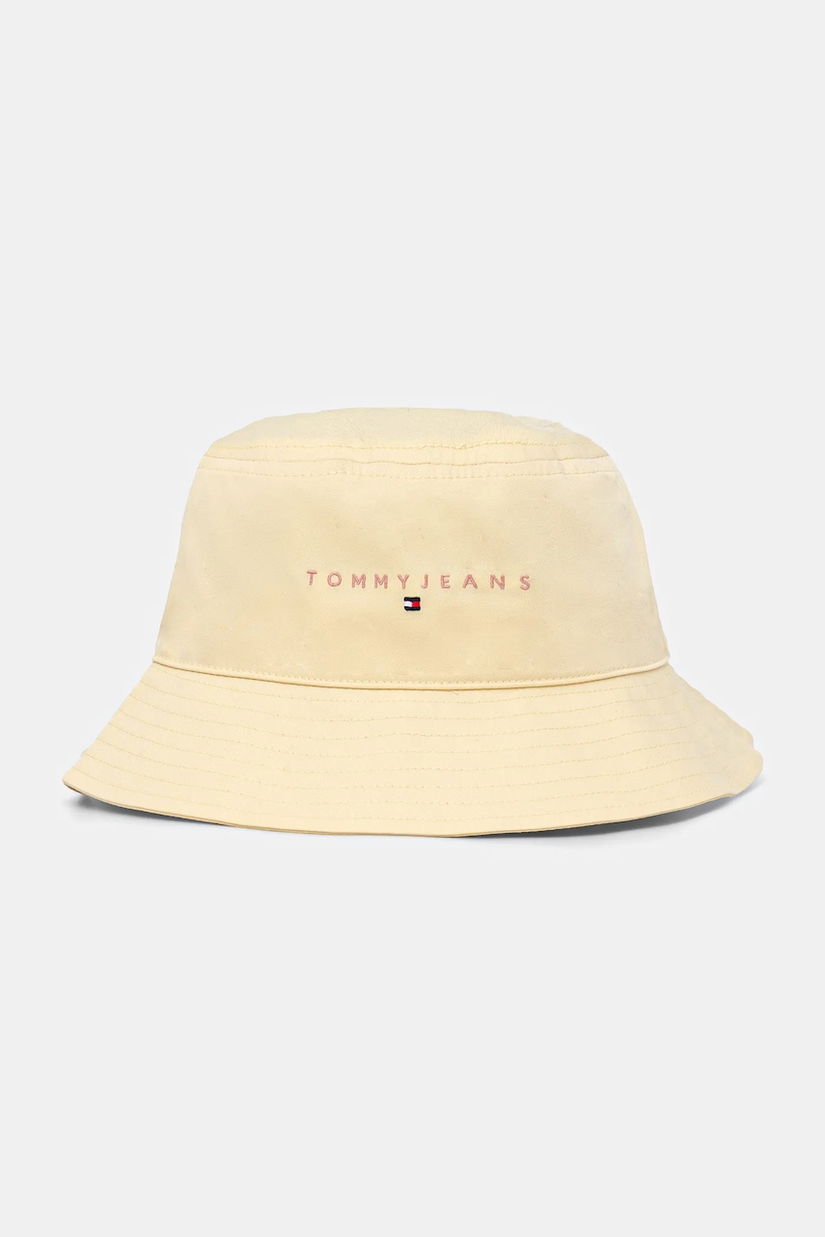 Tommy Jeans palarie din bumbac culoarea galben, bumbac, AW0AW17311