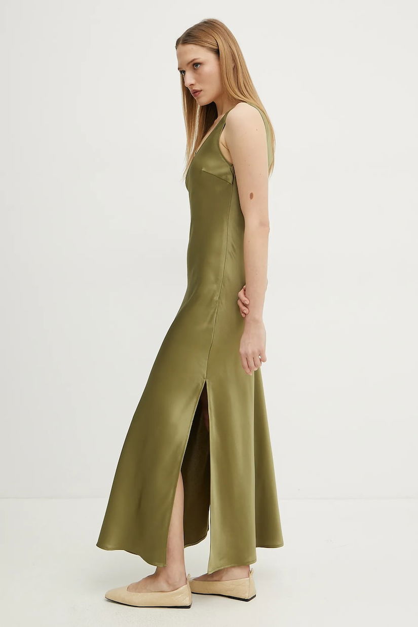 Silvian Heach rochie CORNAVA culoarea verde, maxi, mulată, GPP25361VE