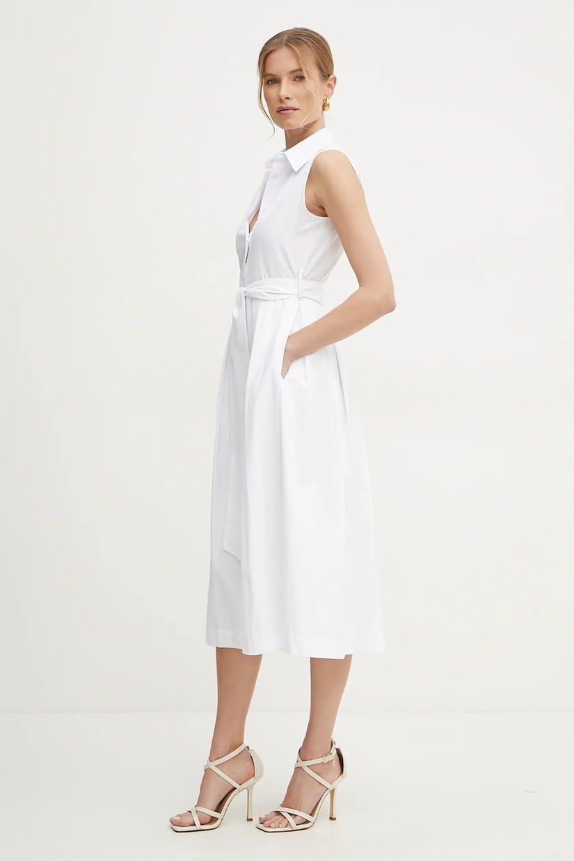 Silvian Heach rochie PORDERO culoarea alb, midi, evazată, GPP25450VE