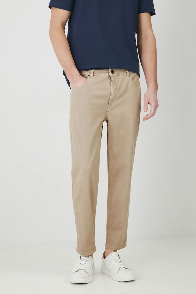 Medicine pantaloni barbati, culoarea bej, drept