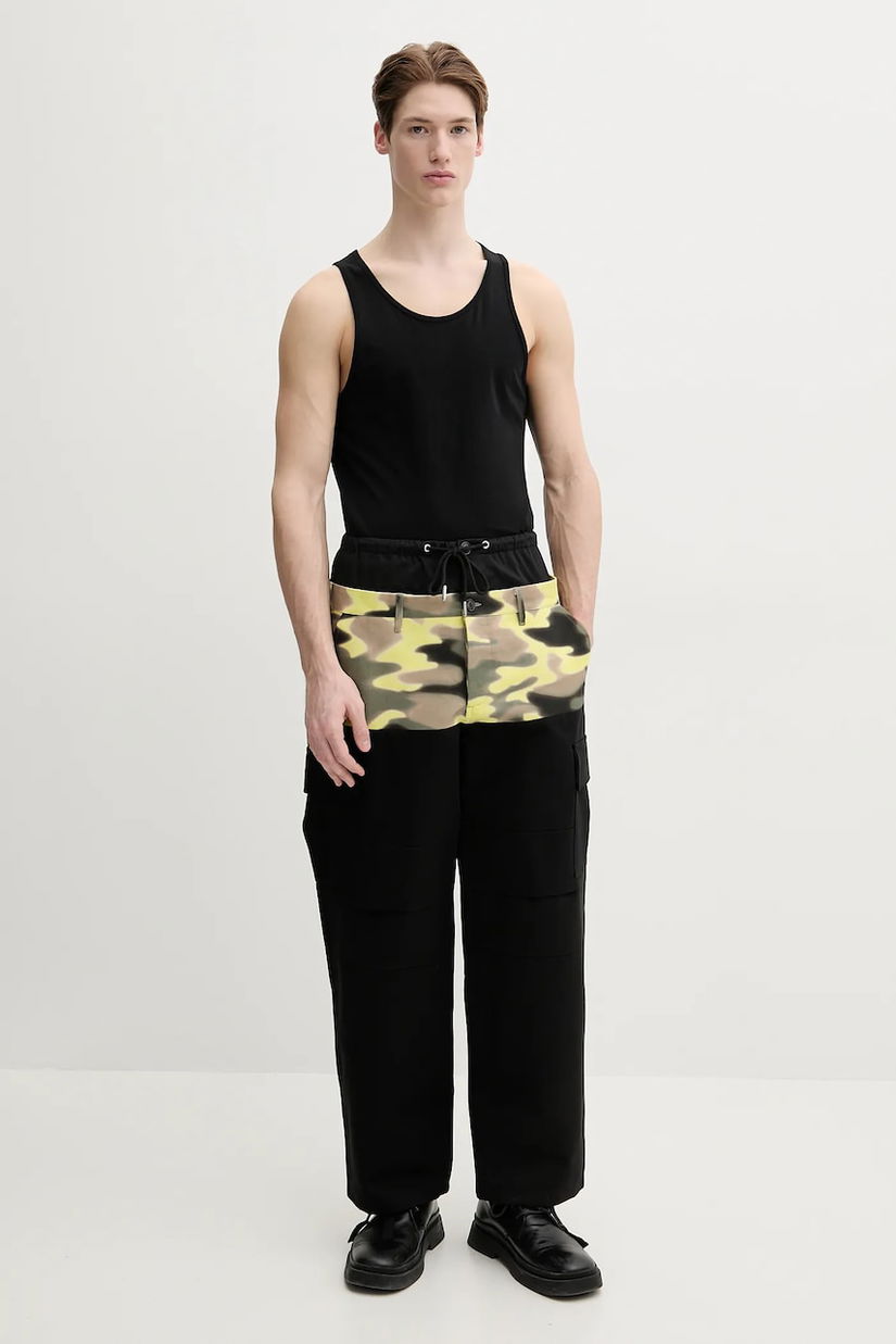 BLUEMARBLE pantaloni de bumbac barbati, culoarea negru, drept, PA80.CV07A25